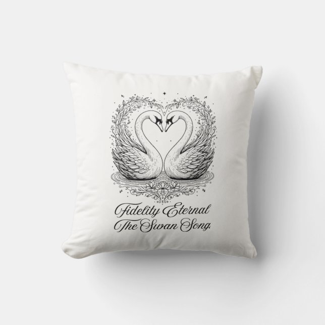 Poetisches Schwan-T-Shirt, Tasse Kissen (Vorderseite)