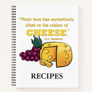"Poetry and Käse" Rezept-Notebook Notizbuch