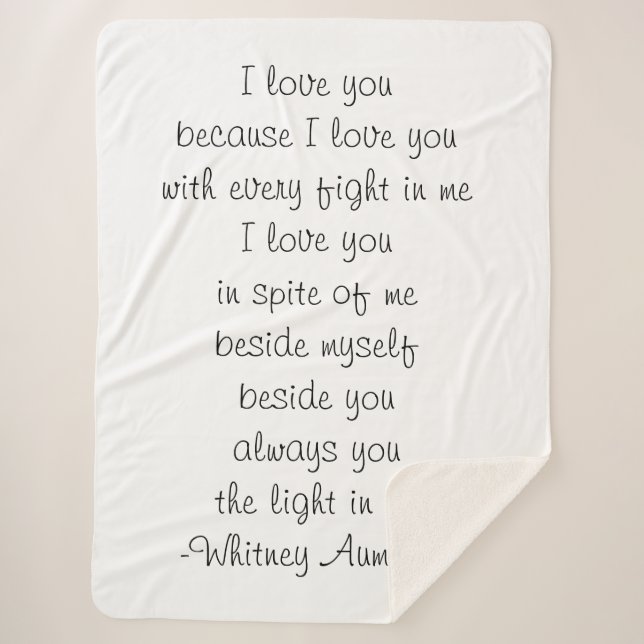 Poetry Blanket Sherpadecke (Vorderseite)