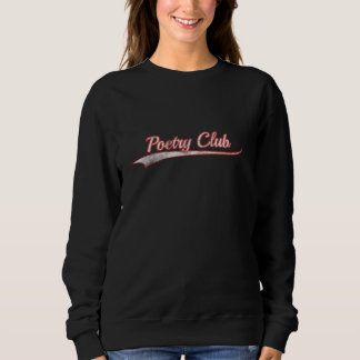 Poetry Club Vintag Varsity Distressed Throwback S Sweatshirt
