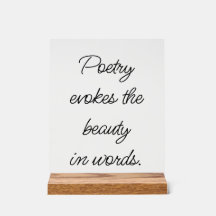 Poetry Evokes Akrylic Sign