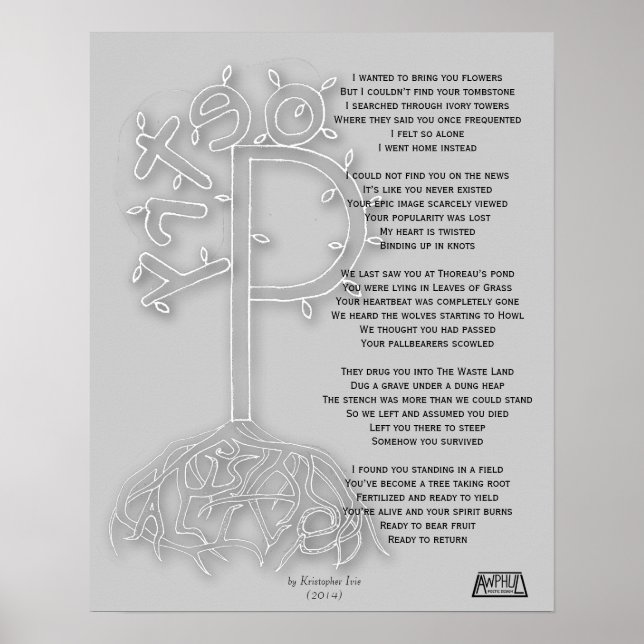 Poetry ist Alive B&W Poster (Vorne)