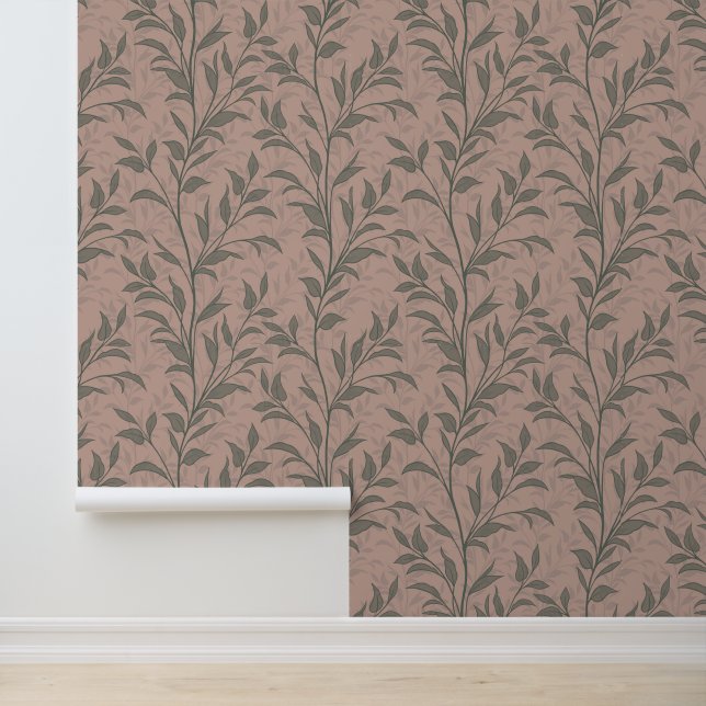 Poetry of Leaves n Stems XL4b foliage soft beige Tapete (Anwendung)