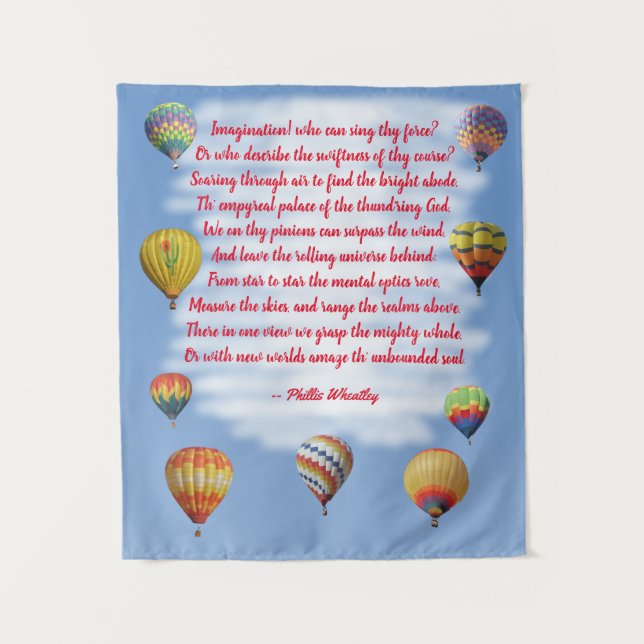 Poetry Phillis Wheatley Hot Air Balloons  Wandteppich (Vorderseite)