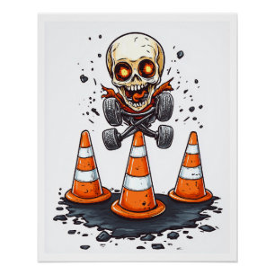 Pogo Bones � Verrücktes Skelett in Bewegung Poster