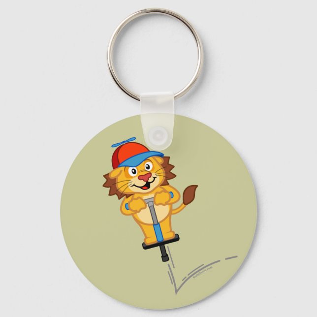Pogostick Lion Schlüsselanhänger (Vorderseite)