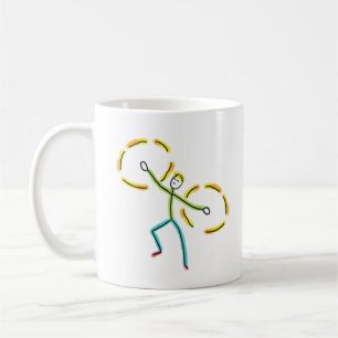 Poi drehender Stickman Kaffeetasse