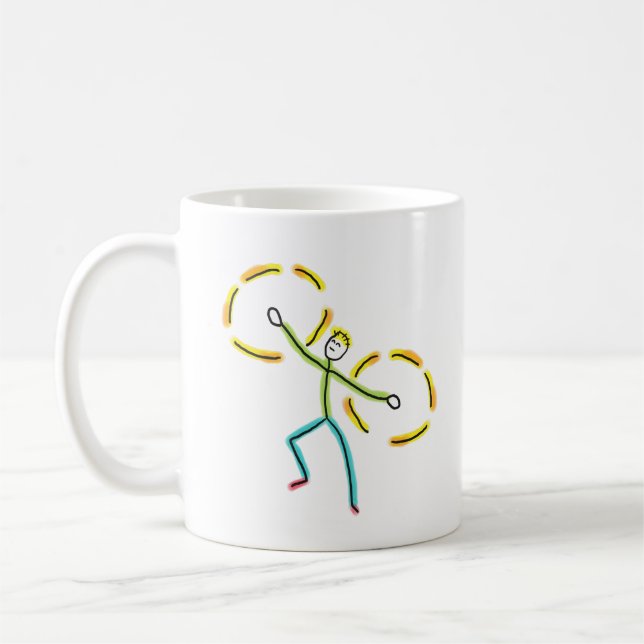 Poi Spinning Stickman Kaffeetasse (Links)