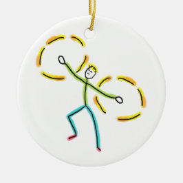 Poi Spinning Stickman Keramik Ornament