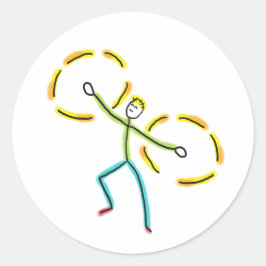 Poi Spinning Stickman Runder Aufkleber