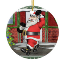 Poids Père Noël céramique ornement