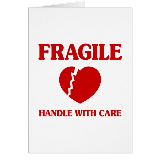Poignée Cardiaque Fragile Avec Carte De Soin (Devant)