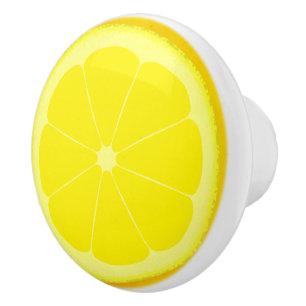 Poignée de bouton de tranche de citron jaune