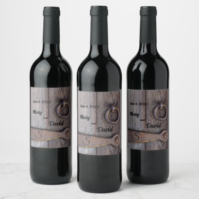 Poignée de porte de cave Mariage Étiquettes de vin (Bouteilles)