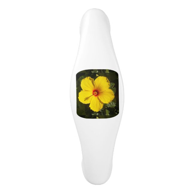 Poignée De Porte En Céramique Armoire en céramique jaune Hibiscus (Devant)