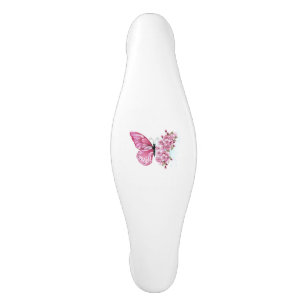 Poignée De Porte En Céramique Flower Butterfly