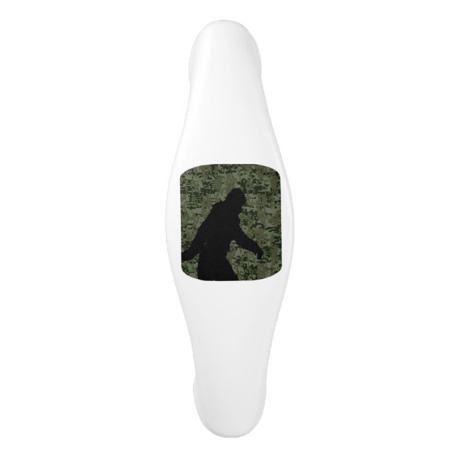 Poignée De Porte En Céramique Silhouette Bigfoot sur Camouflage numérique Woodla (Devant)
