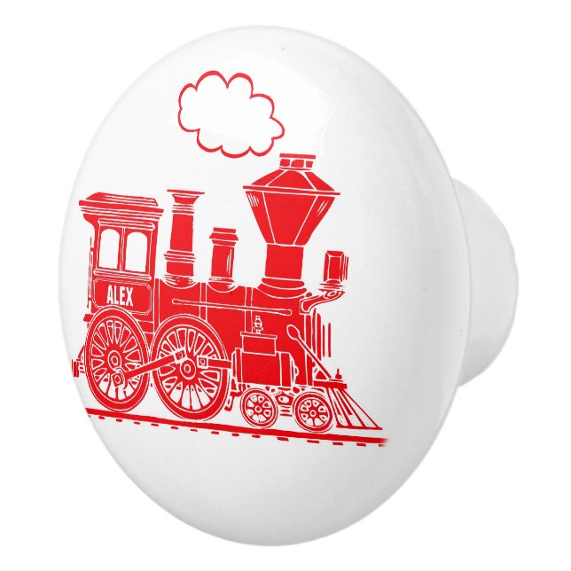 Poignée de porte en forme de train à vapeur rouge  (Droite)