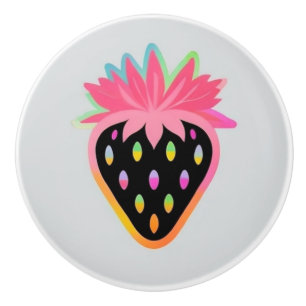 Poignée de porte fraise en néon et noir
