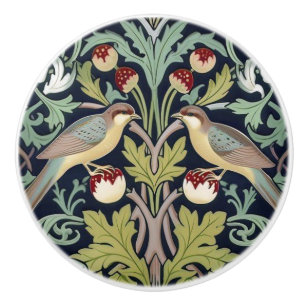 Poignée de porte - Oiseaux Art Nouveau Floral