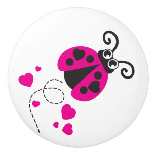 Poignée de porte rose de graphique d'insecte de