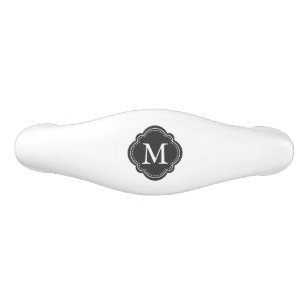 Poignée De Tiroir En Céramique Monogramme noir et blanc