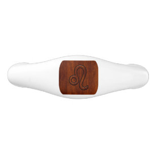 Poignée De Tiroir En Céramique Symbole Leo Zodiac en bois mahogany riche