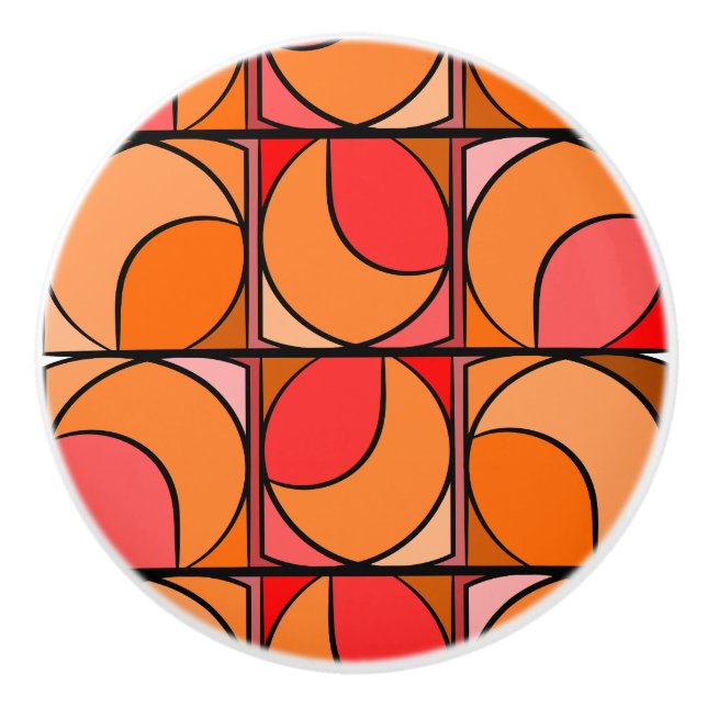 Poignée en Céramique 70' orange (Devant)