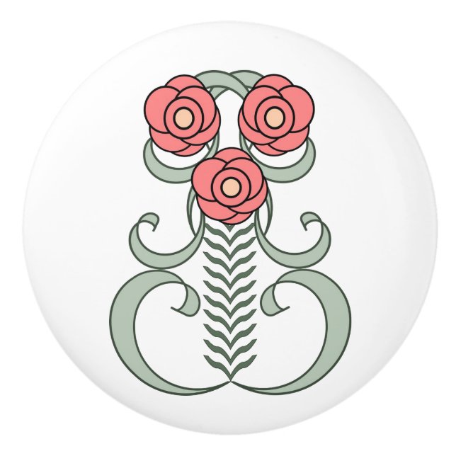 Poignée en Céramique Art Déco (Devant)