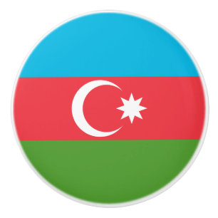 Poignée en céramique avec drapeau d'Azerbaïdjan