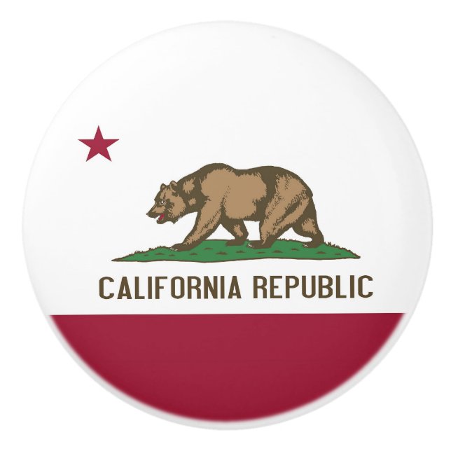 Poignée en céramique avec drapeau de Californie, U (Devant)