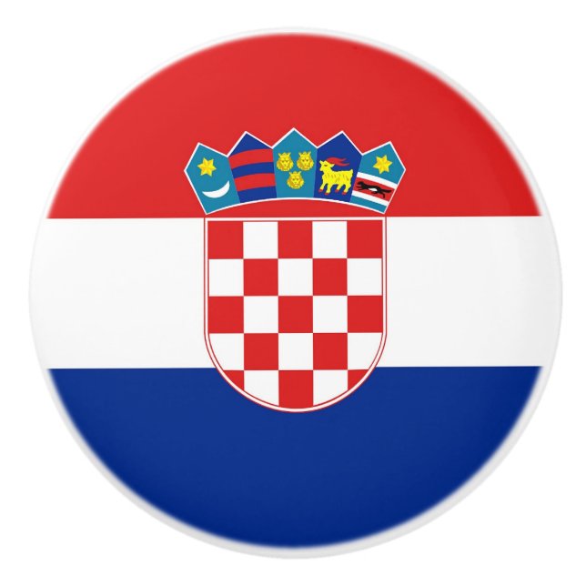 Poignée en céramique avec drapeau de Croatie (Devant)