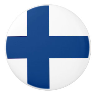 Poignée en céramique avec drapeau de Finlande