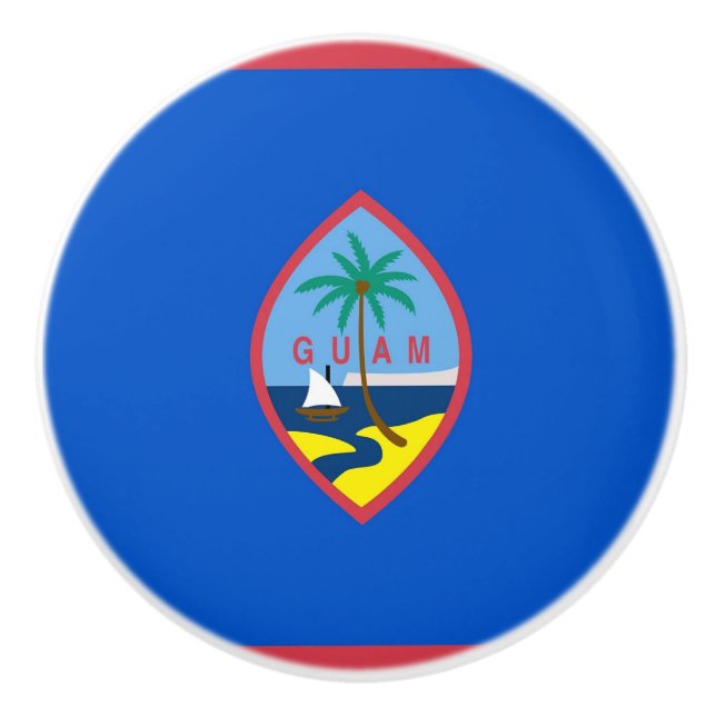 Poignée en céramique avec drapeau de Guam, USA (Devant)