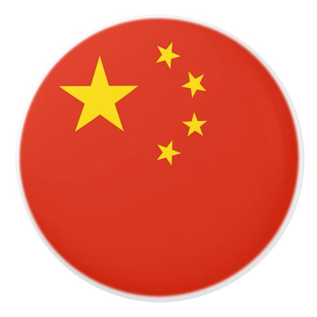 Poignée en céramique avec drapeau de la Chine (Devant)
