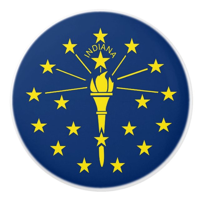 Poignée en céramique avec drapeau de l'état d'Indi (Devant)