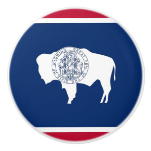 Poignée en céramique avec drapeau de l'État du Wyo
