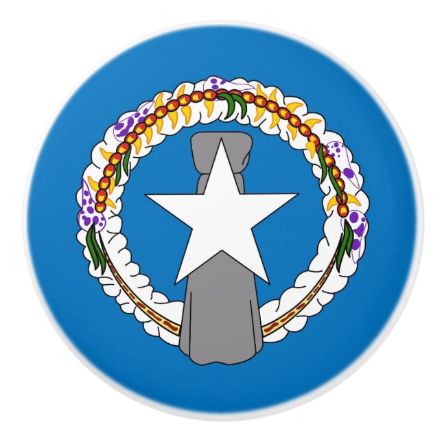 Poignée en céramique avec drapeau de Mariana du No (Devant)