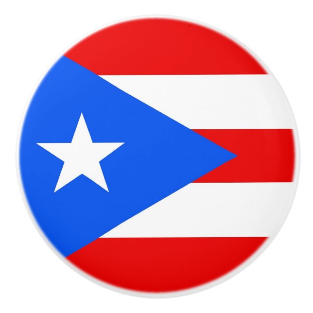 Poignée en céramique avec drapeau de Porto Rico, U (Devant)