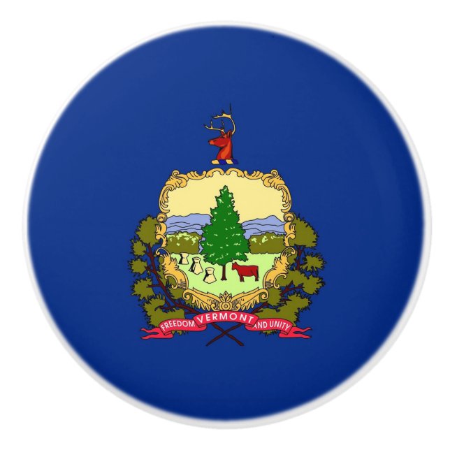 Poignée en céramique avec drapeau de Vermont State (Devant)