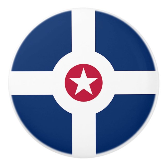 Poignée en céramique avec drapeau d'Indianapolis,  (Devant)