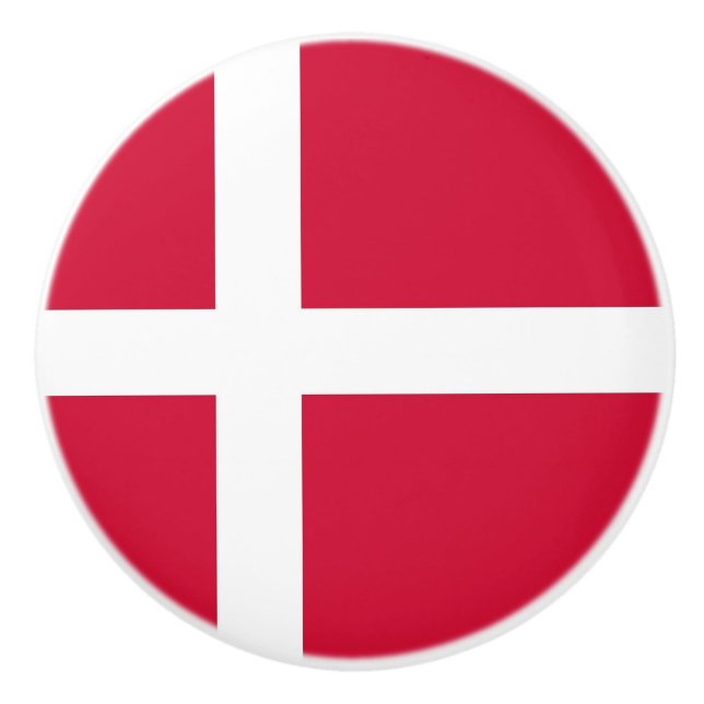 Poignée en céramique avec drapeau du Danemark (Devant)