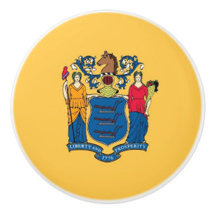 Poignée en céramique avec drapeau du New Jersey, U