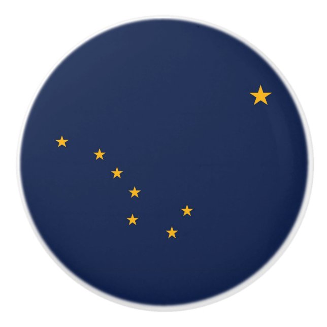 Poignée en céramique avec le drapeau de l'Alaska,  (Devant)