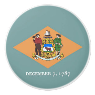 Poignée en céramique avec le drapeau du Delaware, 