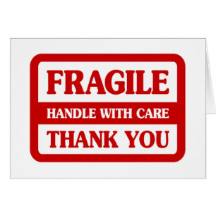 Poignée Fragile Avec Carte De Voeux Soignée