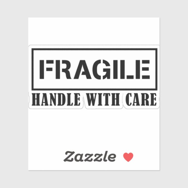 Poignée fragile avec soin - Autocollant fragile (Feuille)