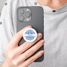 Poignée téléphonique personnalisée Blue Mandala Ar