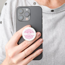 Poignée téléphonique personnalisée Pink Mandala Ar