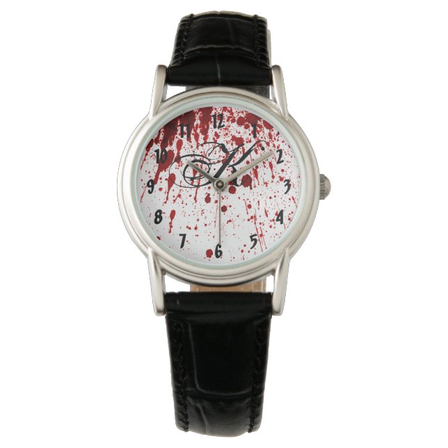 Poignet personnalisé Montre Splatz de sang Vampire (devant)